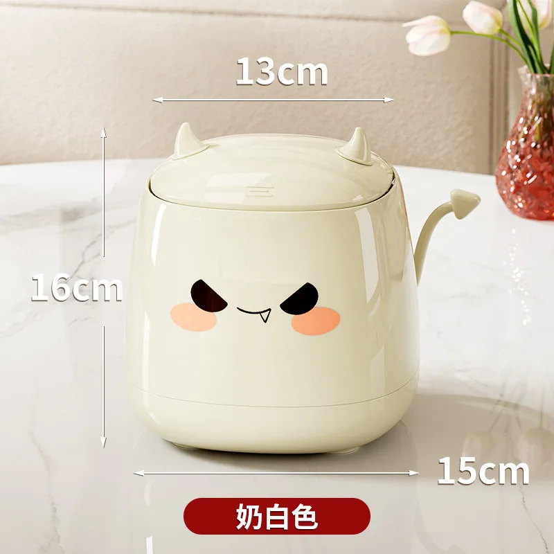 Cute Mini Devil High-Appearance Desktop Trash Can with Lid, Bedroom Office Dormitory Storage Bin view 5