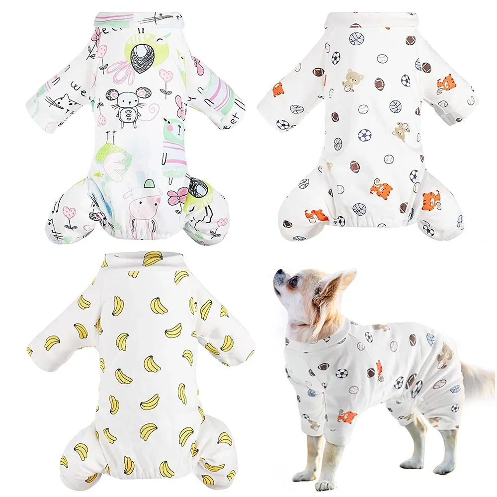 Adorable Puppy Dog Pajamas Soft Onesies Rompers Pet Bodysuit for Small Medium Dogs Cute Four Leg Clothing Pet Clothes