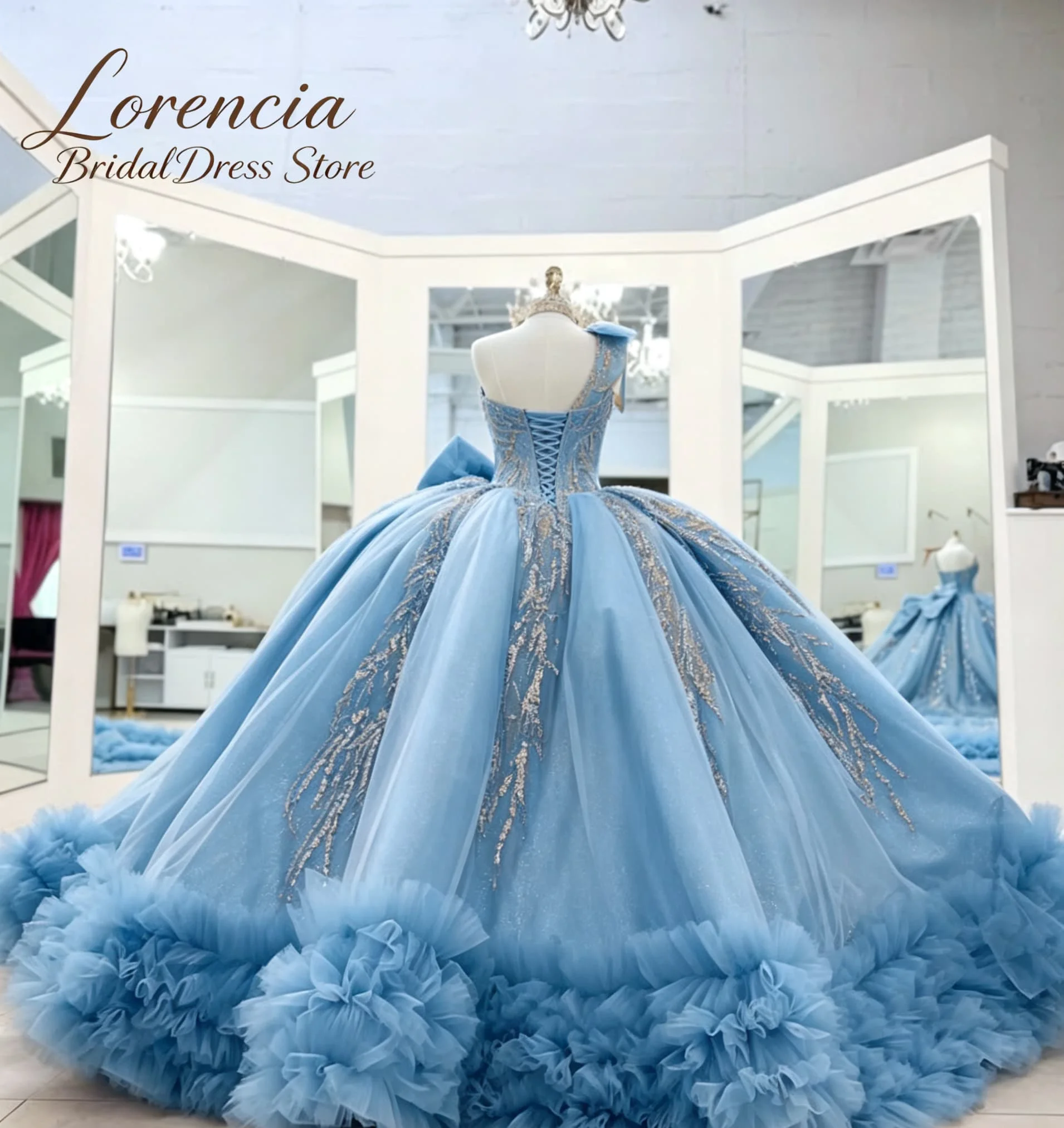 Customized One Shoulder Embroidery Quinceanera Dresses For Sweet 16 Ruffle Flower Tulle Birthday Ball Gowns Vestidos De 15 Anos