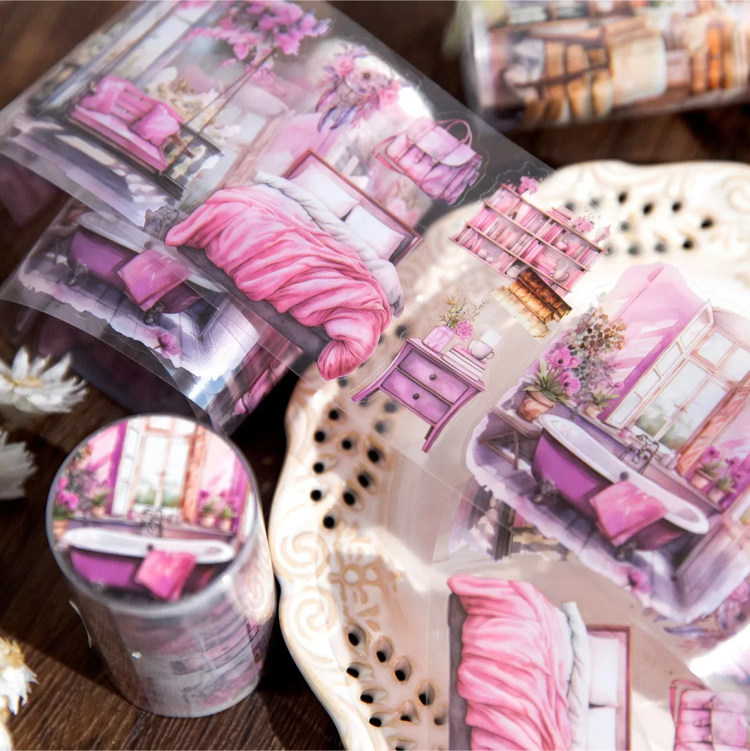 2M/Roll PET cartoon girl  supplies diary tape scrapbook stickers aesthetic decoration manual stationery image 2