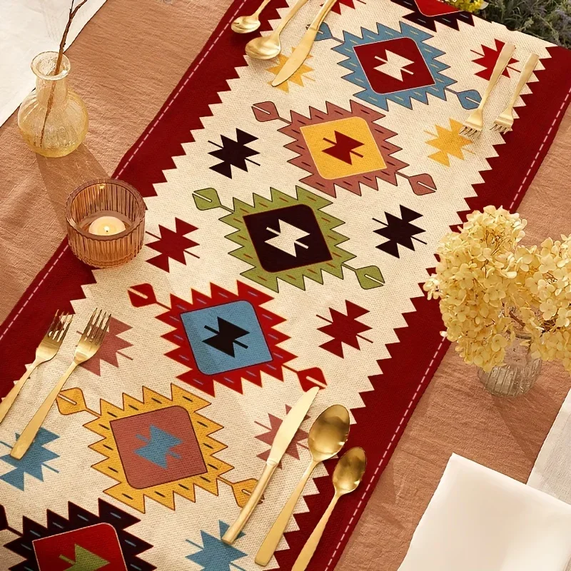 Bohemian Chic Linen Table Runners Dining Room Decor Durable Home Dining Table Runners Holiday Party Supplies Decorations Runner