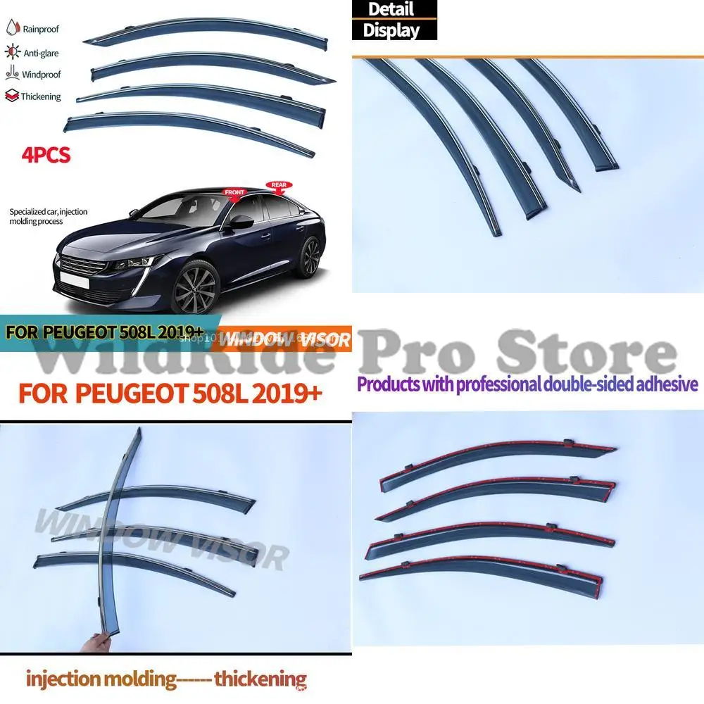 

1 комплект для PEUGEOT 508 2010-2019, оконный козырек, защита от дождя, дефлектор бокового окна автомобиля