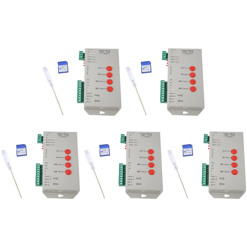 

A37T-5X RGB LED Controller T1000S SD Card 2048Pixels Controller For WS2801 WS2811 WS2812B SK6812 LPD6803 LED Strip Light