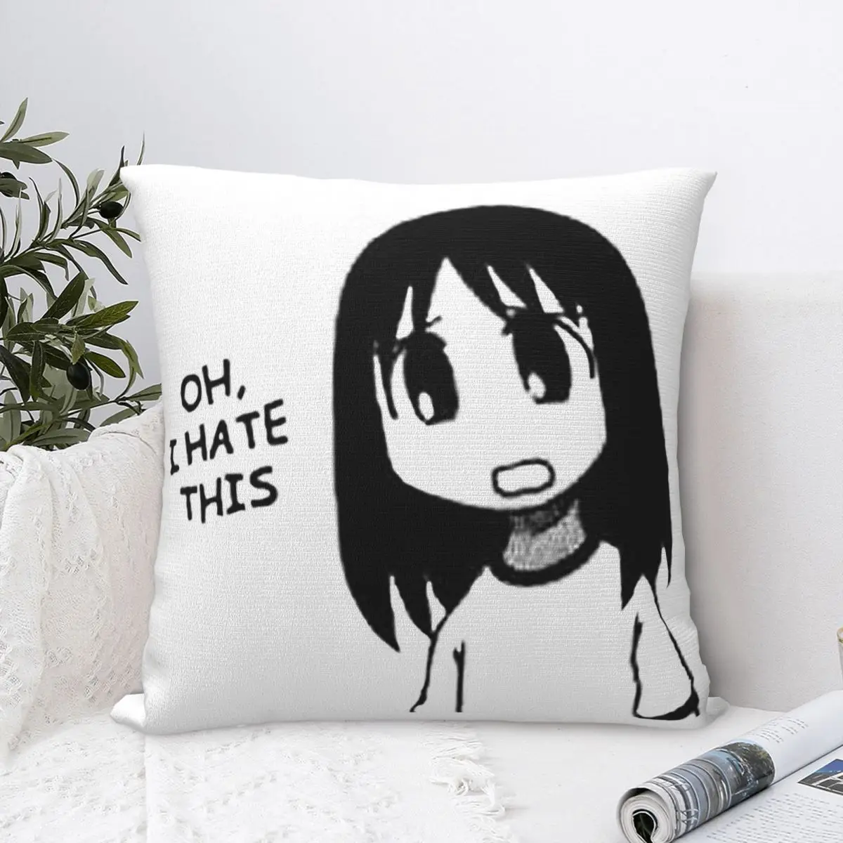 مؤرخة - تحقق من الملف الشخصي Azumanga Daioh Osaka Ayumu Kasuga غطاء وسادة مربع وسادة رمي وسادة للمنزل