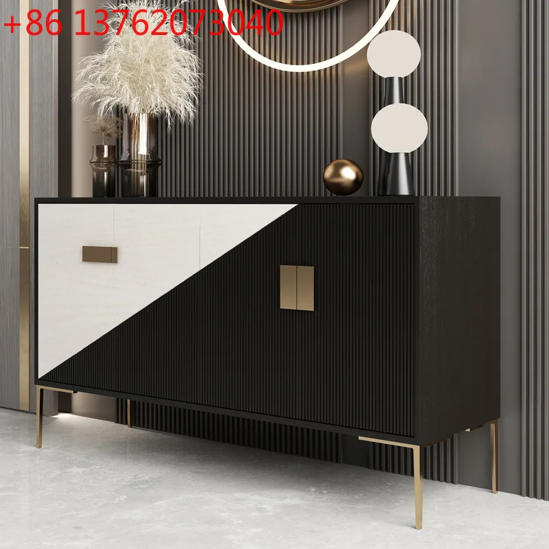 

Light luxury door cabinet Post-modern light luxury style dining side cabinet American foyer partition cabinet