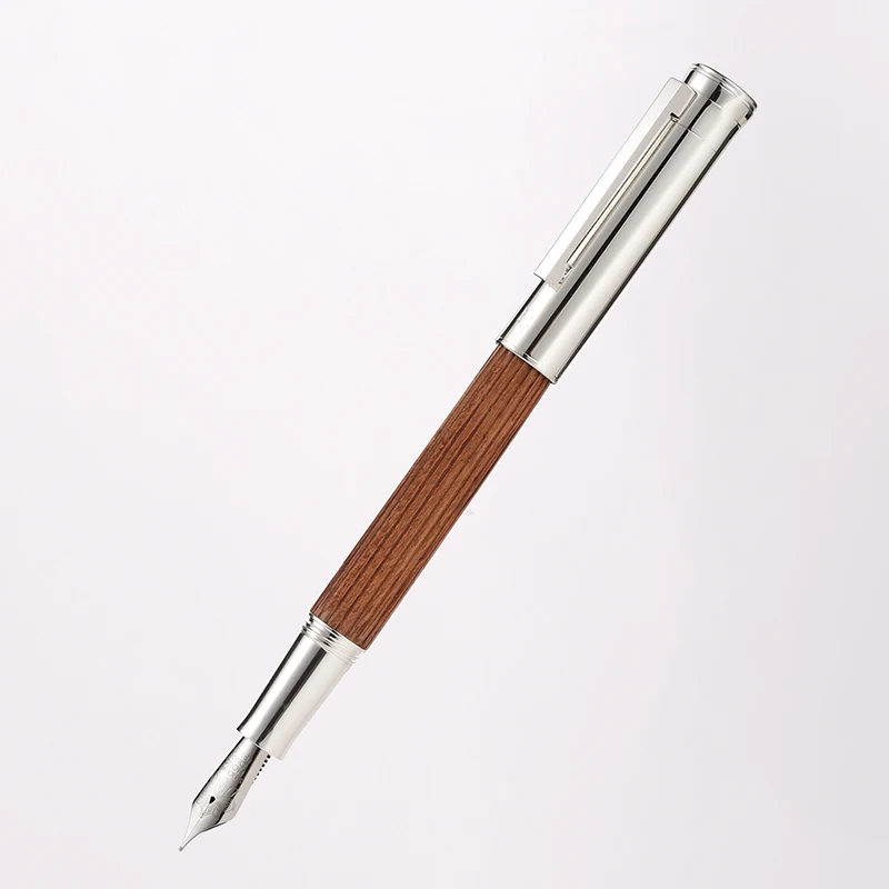 LT Hongdian 1866 Bubinga Wooden Fountain Pen Natural Handmade  Pen EF/F Writing Ink Pen For Gift