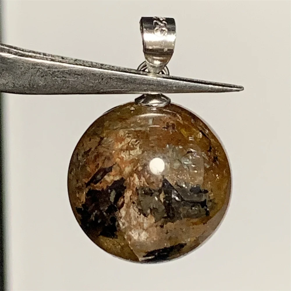 Strong Colorful Rainbow Flash Natural Herkimer Diamond Balls Pendants for Women Men Quartz Healing Beads Clear Black Graphite