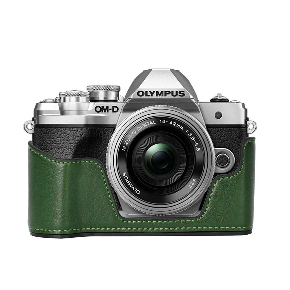 EM10M3 PU Base Bag Half Cover Case Shell for Olympus OMD EM10 Mark III Camera