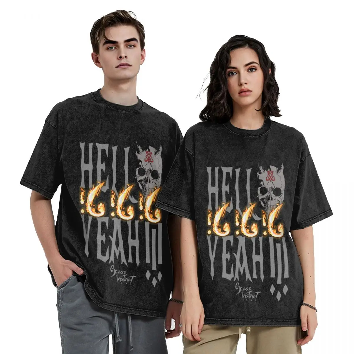 

Bass Instinct Hell Yeah 666 T-Shirt graphic t shirt vintage blanks clothes big and tall t shirts for men