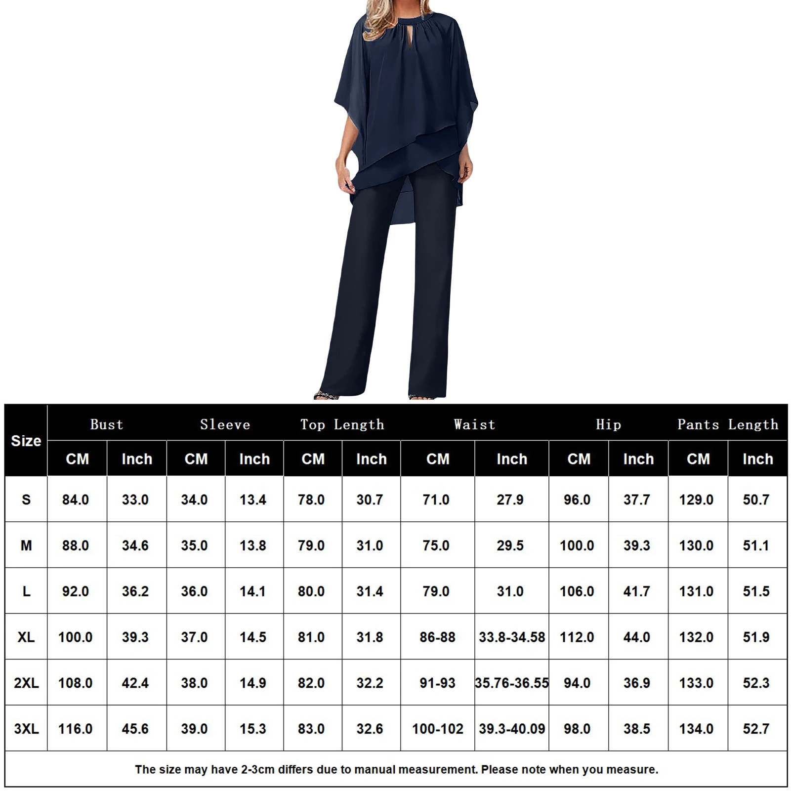 Women Asymmetrical Hem Top Pant Suit Fashionable Solid Color Pullover Top Trouser Jumpsuits Soft Loose Fit Ladies Casual Wear