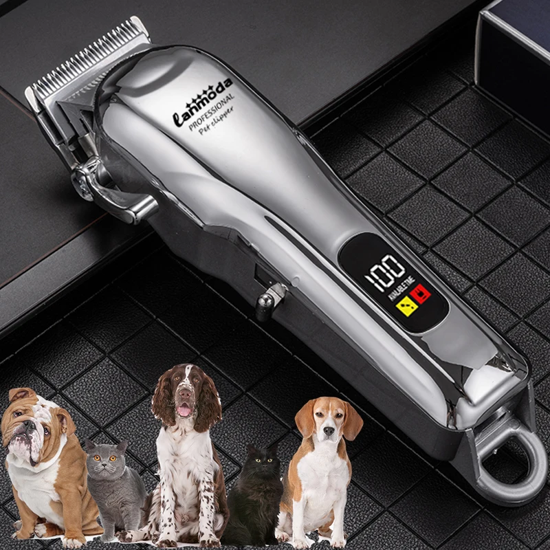 Lanmoda Pet Shaving Cat Dogs Hair Trimmer Shaver USB Charging Professional Pet Grooming Kit Electric Pet Clipper Cutting Machine