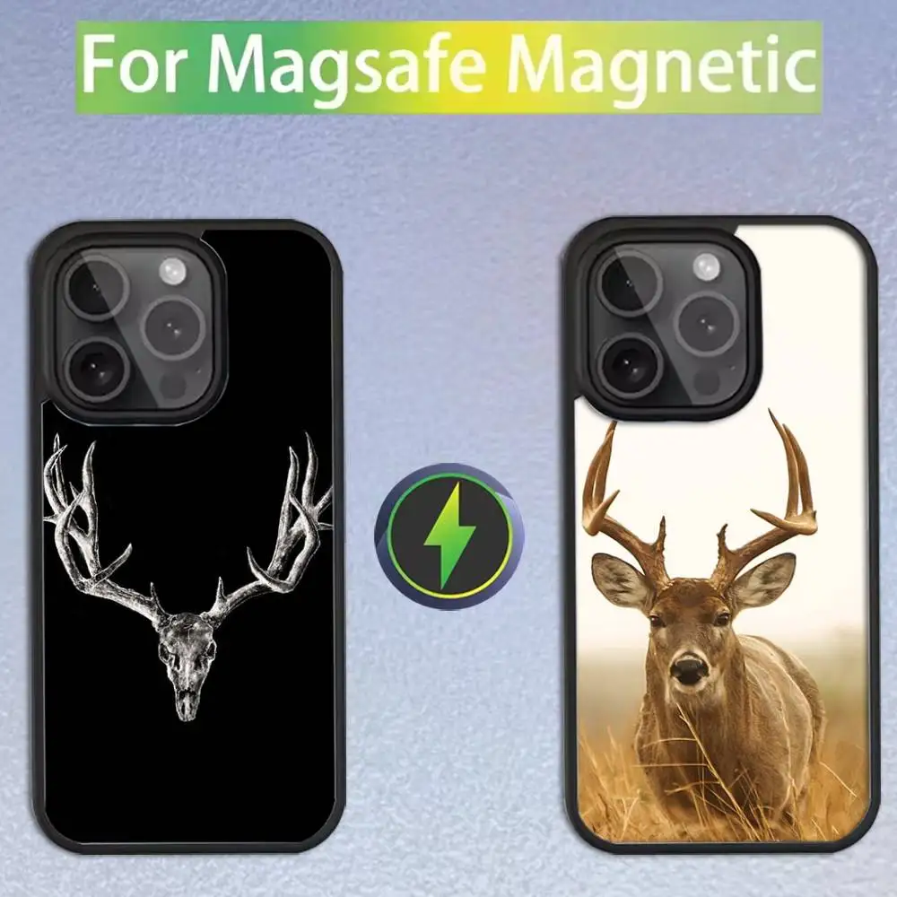 

Камуфляжный чехол для телефона Deer Hunting для iPhone 17,16,15,14,13,12,11, Pro, Max, Plus, Mini, SE Magsafe с магнитной беспроводной зарядкой
