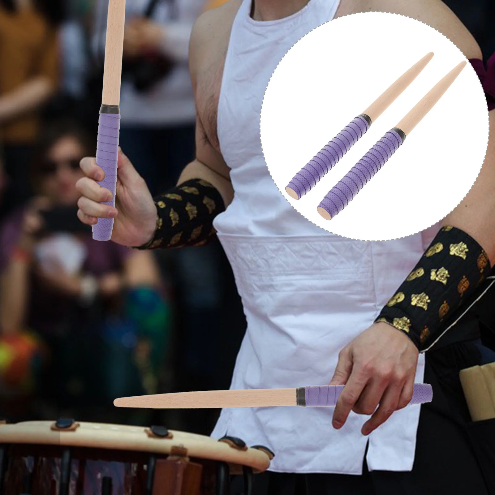 

Pair of 350*20MM Maibachi of Taiko Drum Drumsticks (Purple) Maibachi drumsticks Maibachi drum sticks Taiko drum sticks