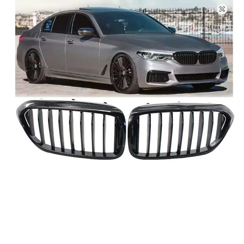 

X-T Gloss Black Car Front Kidney Grille Dual Slat Grille For BMW 5 Series G30 G31 530i 540i 550i G38 2017 2018 2019 51137390863