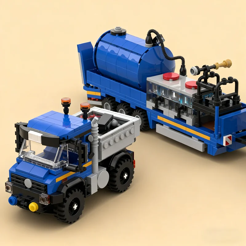 691 stücke MOC Eichel Utility Lkw Sprayer Anhänger Modell Bausteine Architektur Spielzeug Weihnachten Geschenke Kreative Idee Bildung