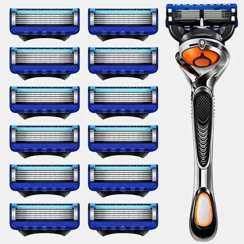 Men's replacement 5-layer shaver, safe shaver, skin protection, classic reusable blade