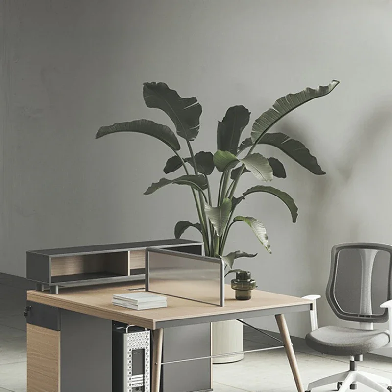 Desk staff: simple modern workstation, staff 4/6 people, double 2 card slots, industrial style clerk furniture