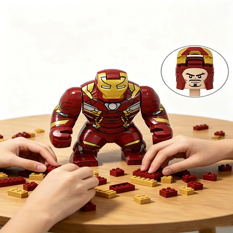 Image of Superhelden-Minifiguren-Bausteine – Venom, Hulk, Thanos, Iron Man, Thor Montage-Spielzeug, tolles Geschenk für Kinder