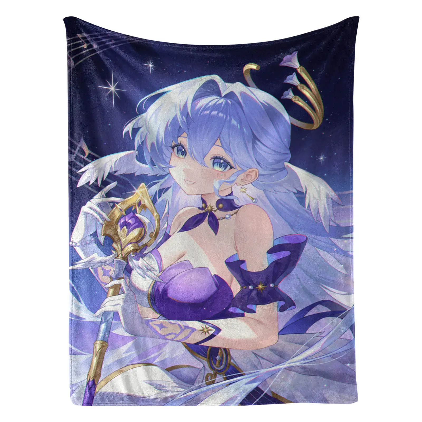 Robin Hot Game Honkai Star Rail Flannel Blanket Cartoon Design Lightweight Throw Blanket For Dorms Naps Living Room 4