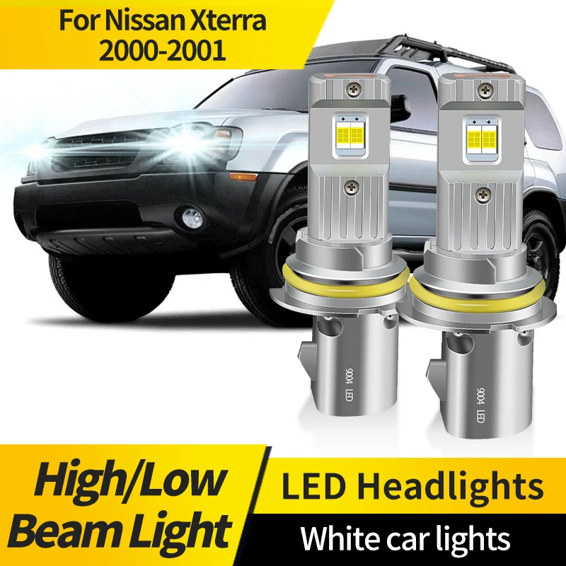 

2PCS For Nissan Xterra 2000-2001 9004 HB1 Projector headlights 30000LM 6000K 12V 40W White Bulb Hi/Lo Beam Fog Light Plug & Play