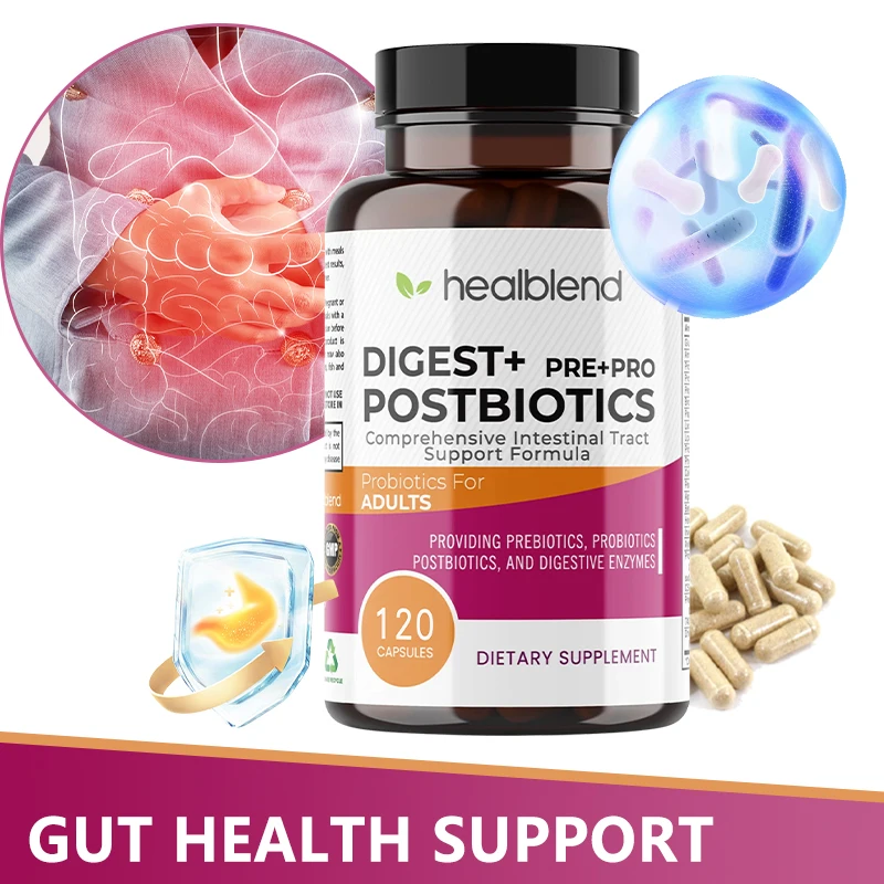 Prebiotics + Probiotics and Digestive Enzymes - for General Gut Health, Improved Digestion, and Relief of Stomach Discomfort