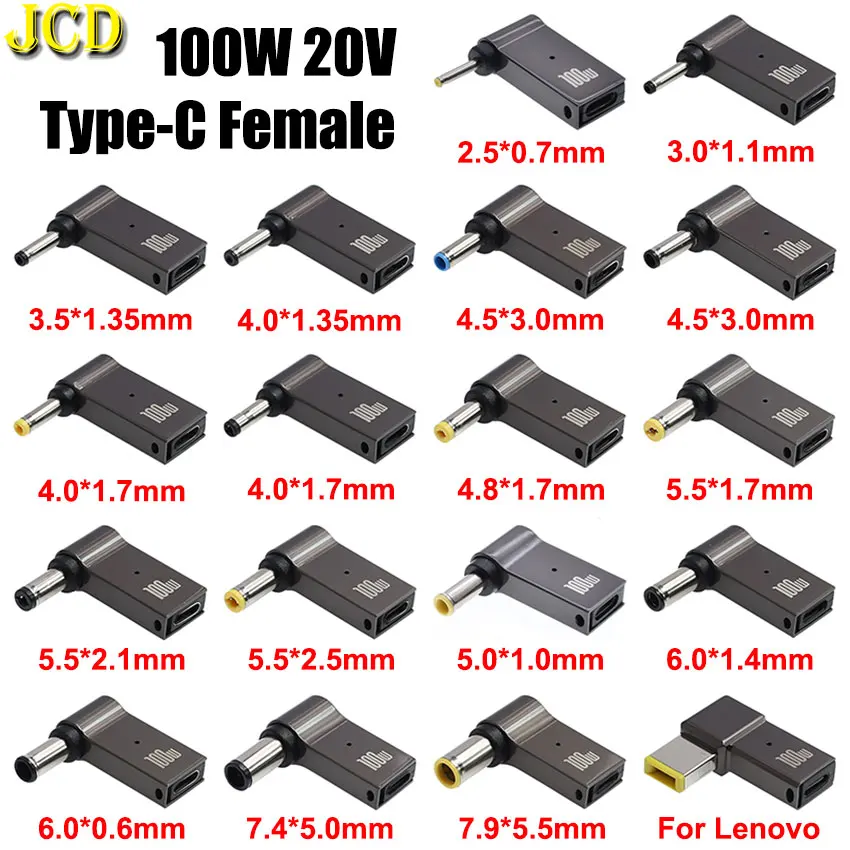 100w usb tipo-c para dc conector de alimentação usb c para adaptador de alimentação universal para laptop conversor de tomada para hp dell lenovo asus acer