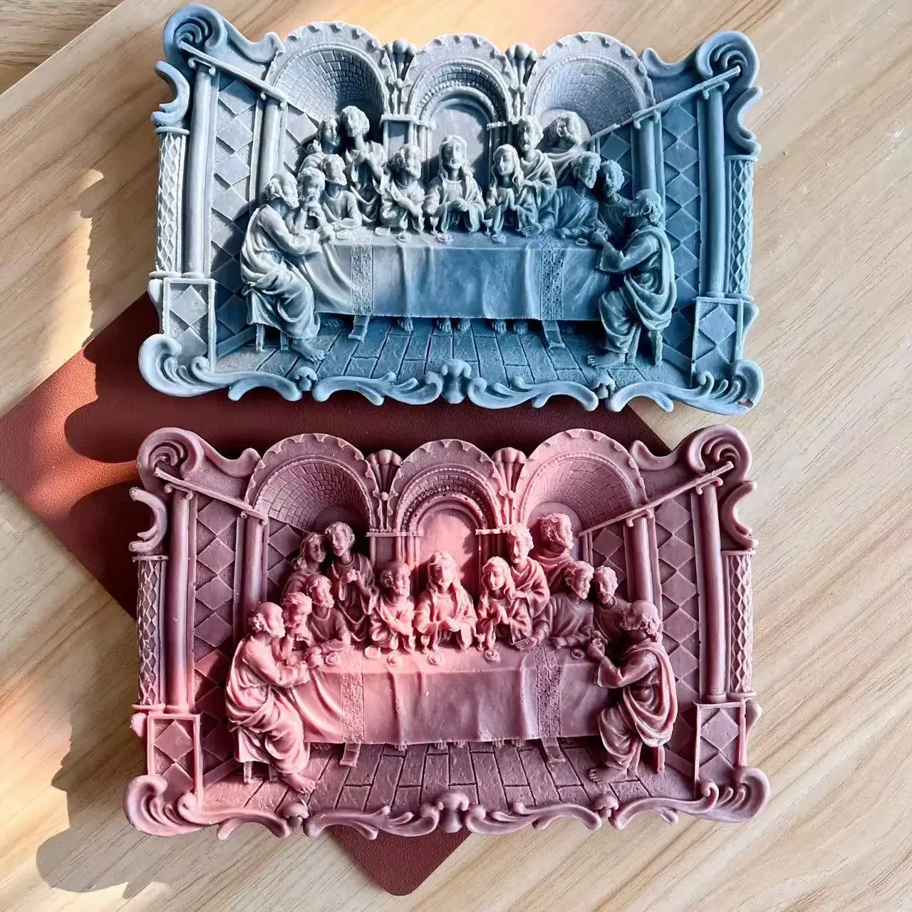 

Last Supper Mural Candle Silicone Mold Last Supper Jesus Family Resin Molds Large Size Gypsum Cement Concrete Mould