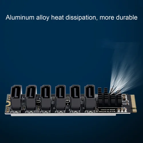 Imagen 2 del producto Tarjeta adaptadora M.2 a SATA3.0 Tarjeta de expansión ASM1166 M.2 PCIE a SATA de alta velocidad de 6 Gbps con indicador inteligente