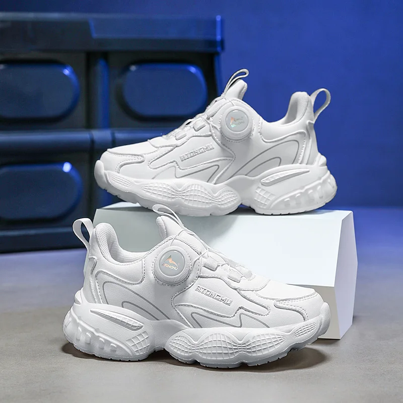 

Детские кроссовки 2026: легкие, с массивной подошвой, повседневные спортивные туфли для мальчиков, черно-белые, для школы и тенниса