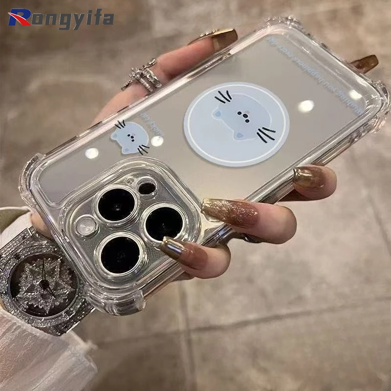 For Infinix Zero 40 30 X Pro Neo Hot 9 Play 8 Lite 7 Pro Phone Case Cartoon Cute Cat Four-corners Clear Soft Cover view 3