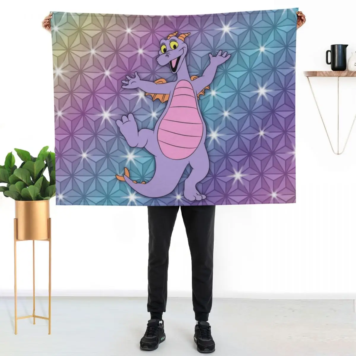 

Epcot Figment Beacon of Magic Throw Blanket Color Fast Cozy Throw Blanket