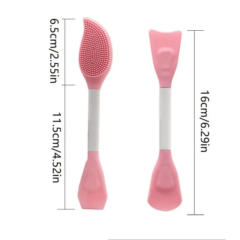 Double Head Facial Mask Brush Silicone Applicator Spoon Spatula Stirring Stick Women Skin Face Cleansing Care Home Makeup Tools