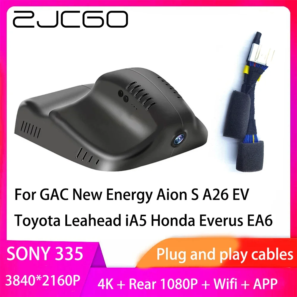 

ZJCGO Plug and Play DVR Dash UHD 4K 2160P Video Recorder For GAC New Energy Aion S A26 EV Toyota Leahead iA5 Honda Everus EA6