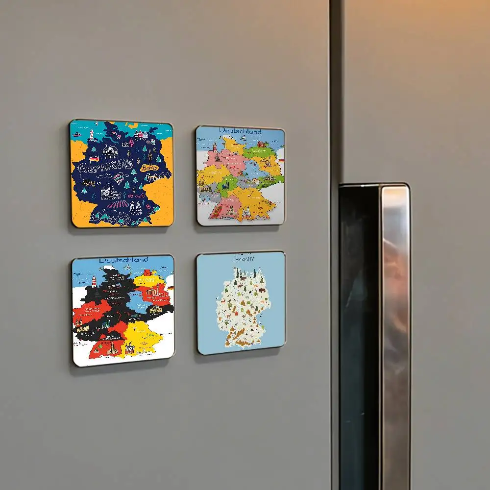Map Of Germany Refrigerator Magnets Cute Cartoon Magnetic Personality Decorations Creative Gifts