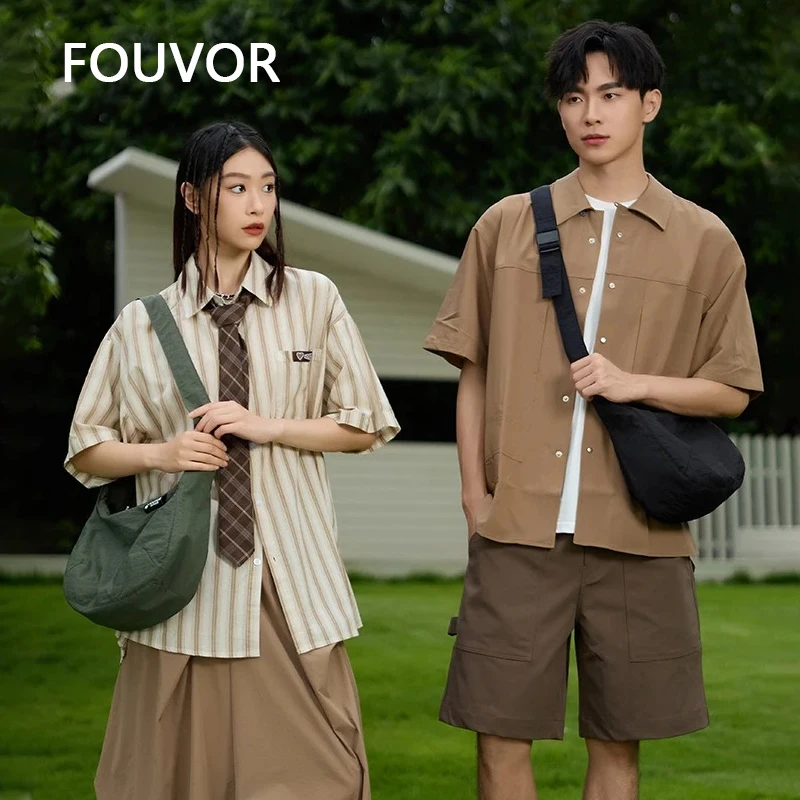 

Fouvor Multi Pocket Canvas Crossbody Bag Fashion Student Crescent Bags 2026 Fashion Elegant Shoulder Bag for Women Men 3043-04