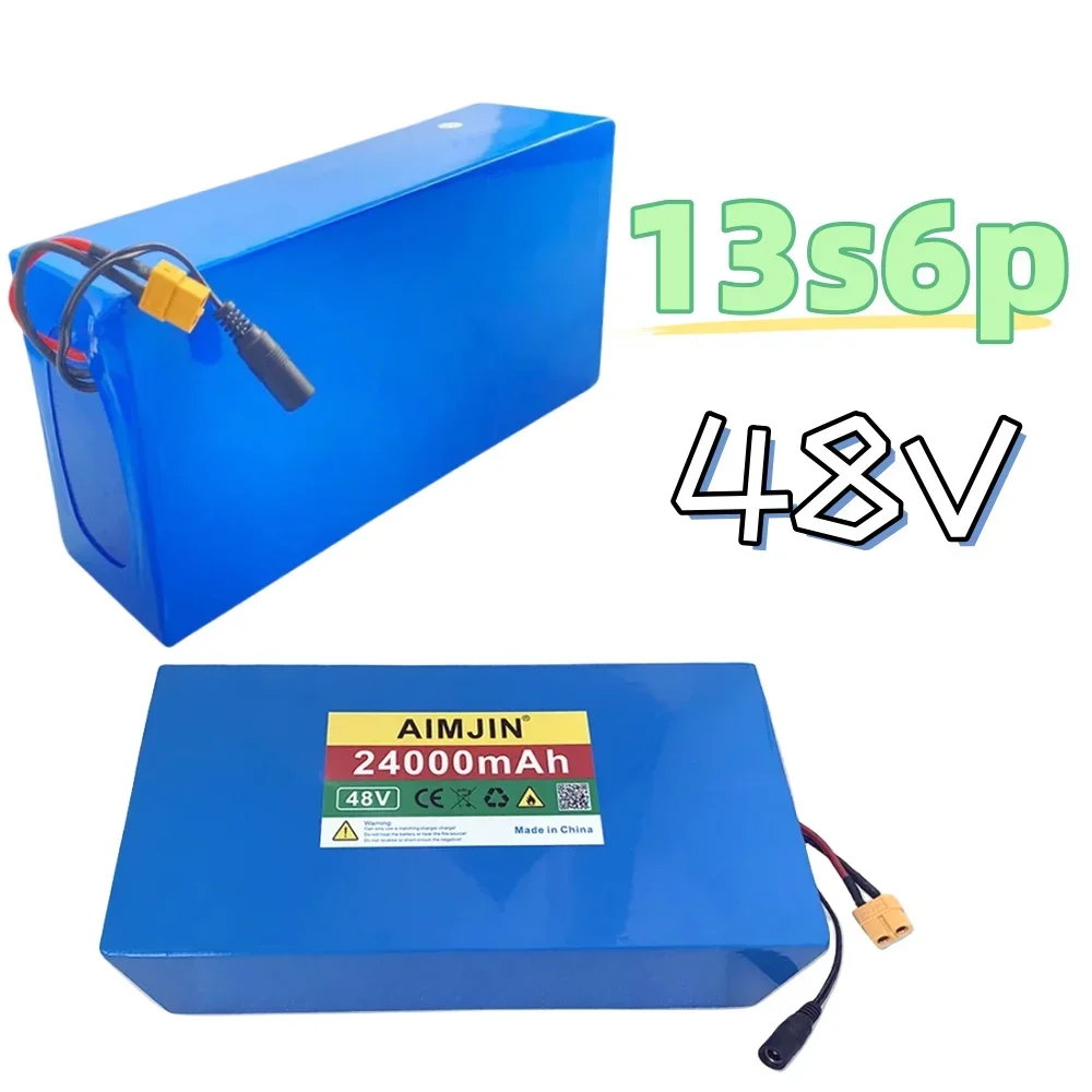 Citycoco-Batería de iones de litio 13S6P de 48V, 100% mAh, 24000 W, para patinete motorizado, con BMS de 50A integrado y cargador de 2000 V, novedad de 54,6