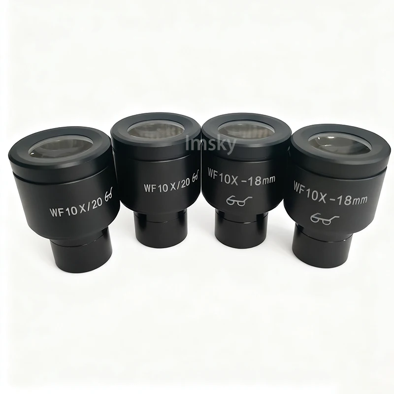 WF10X مجهر عالي النقطة Eyepiecefield of View 20 مللي متر 18 مللي متر عدسة جبل حجم 23.2 مللي متر للمجهر البيولوجي بمقياس