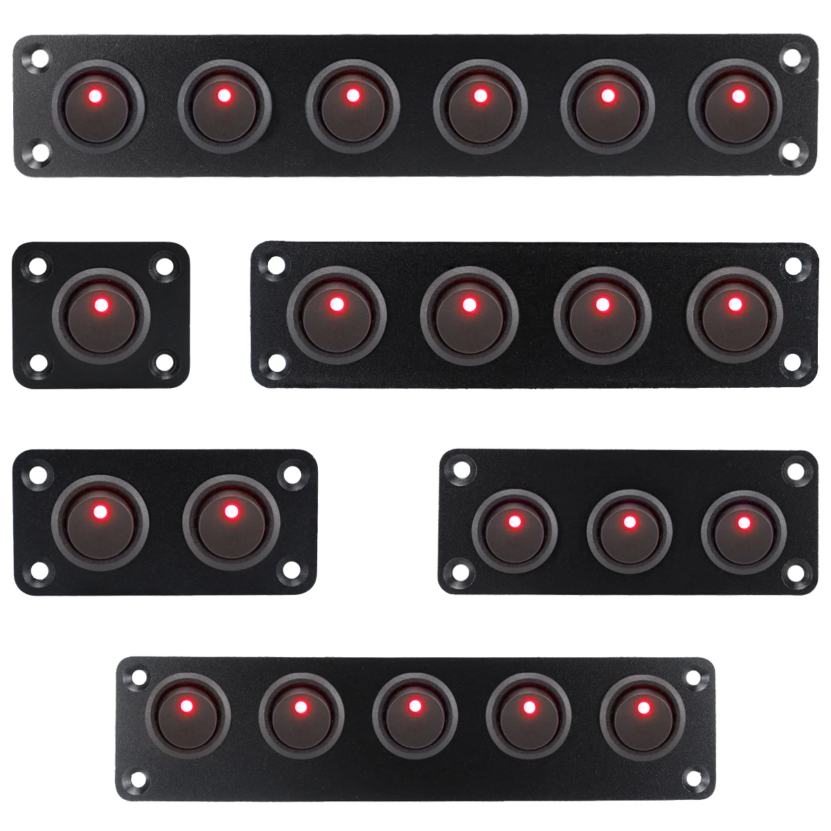 

Circular Joystick Switch Panel 12V, 3-Pin Toggle Switch 20A with Red LED, Aluminum Joystick Switch for Car Truck Boat RV Yacht