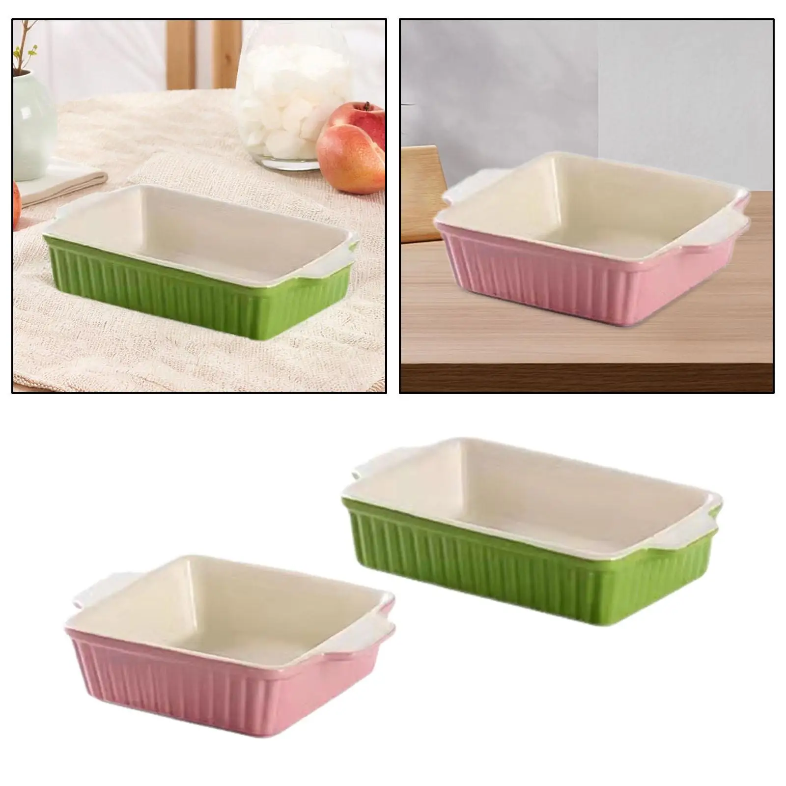 Ceramic Bakeware with Handles Dinnerware Dish Large Lasagna Pan Deep for Oven