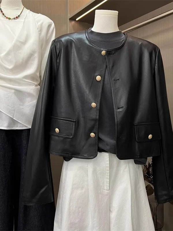 Bla PU cuir Jaet femmes ort Sle 2025 printemps nouveau petite taille moto vêtements à la mode marque Cool Street Sle Jaet