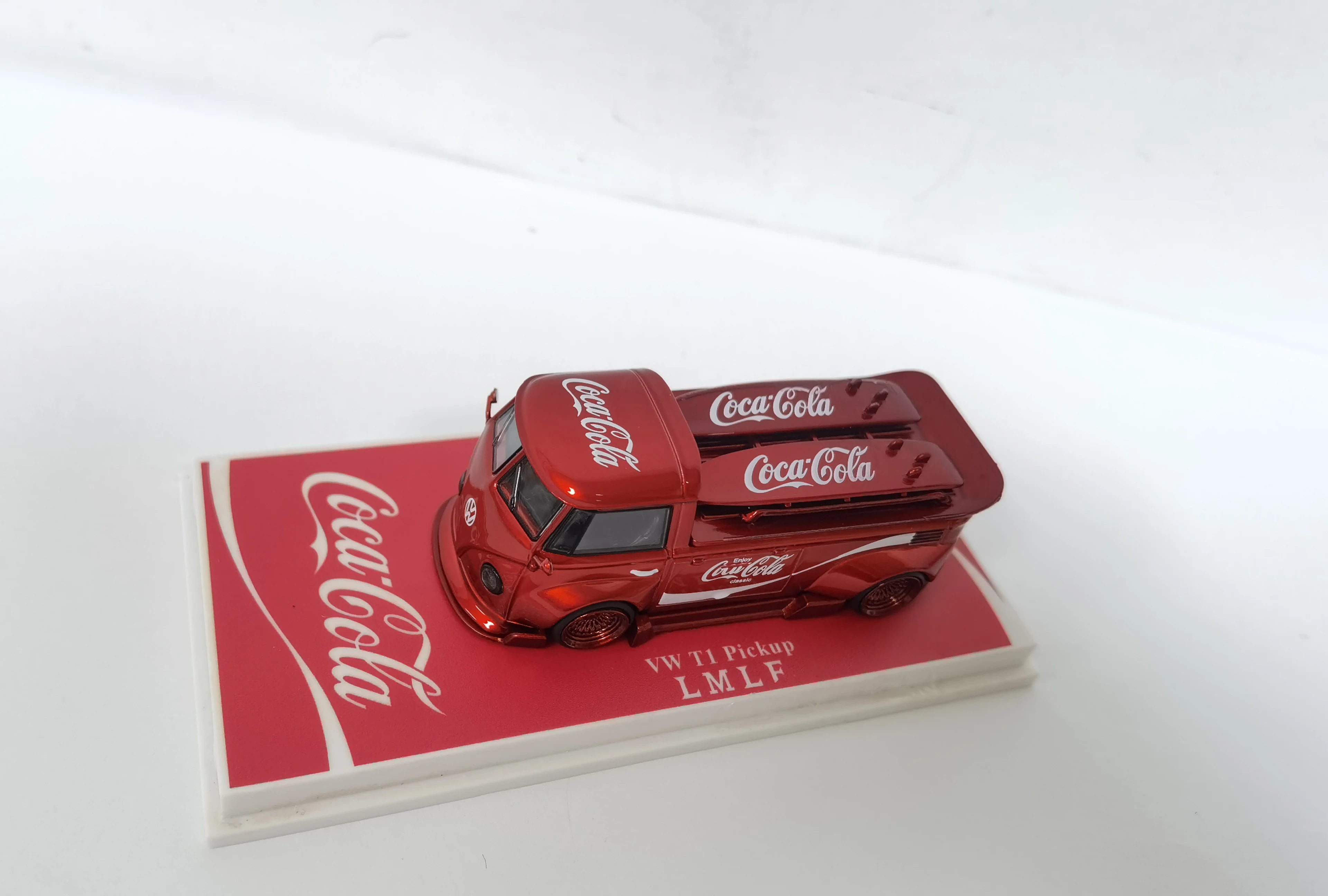 フォルクスワーゲン-ダイキャストカー,vw,t1rwbピックアップ-coca-cola,lmlf,1:64スケール