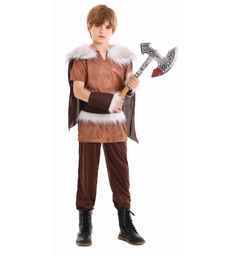 

Halloween Children's Costume Viking Cosplay Stage Party Costumes Viking Warrior Boy Suit