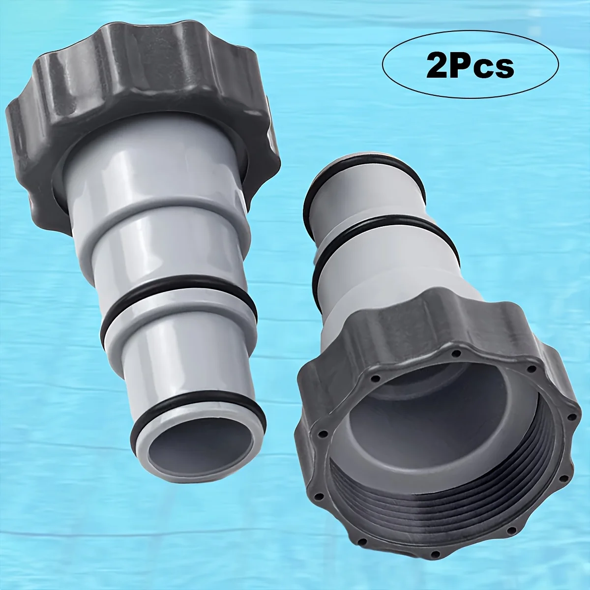 Adaptadores de manguera para piscina, conector roscado compatible con bomba de filtro Intex, convierte mangueras de 1,25 y 1,5 pulgadas, piezas de repuesto para piscina, 2 uds.