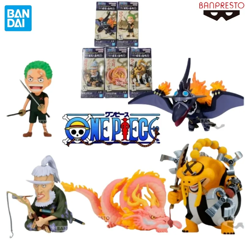 Original Genuine BANPRESTO One Piece WCF Wano Country Onigashima Vo.10 Childhood Zoro King Queen Momonosuke Shimotsuki Kozaburo