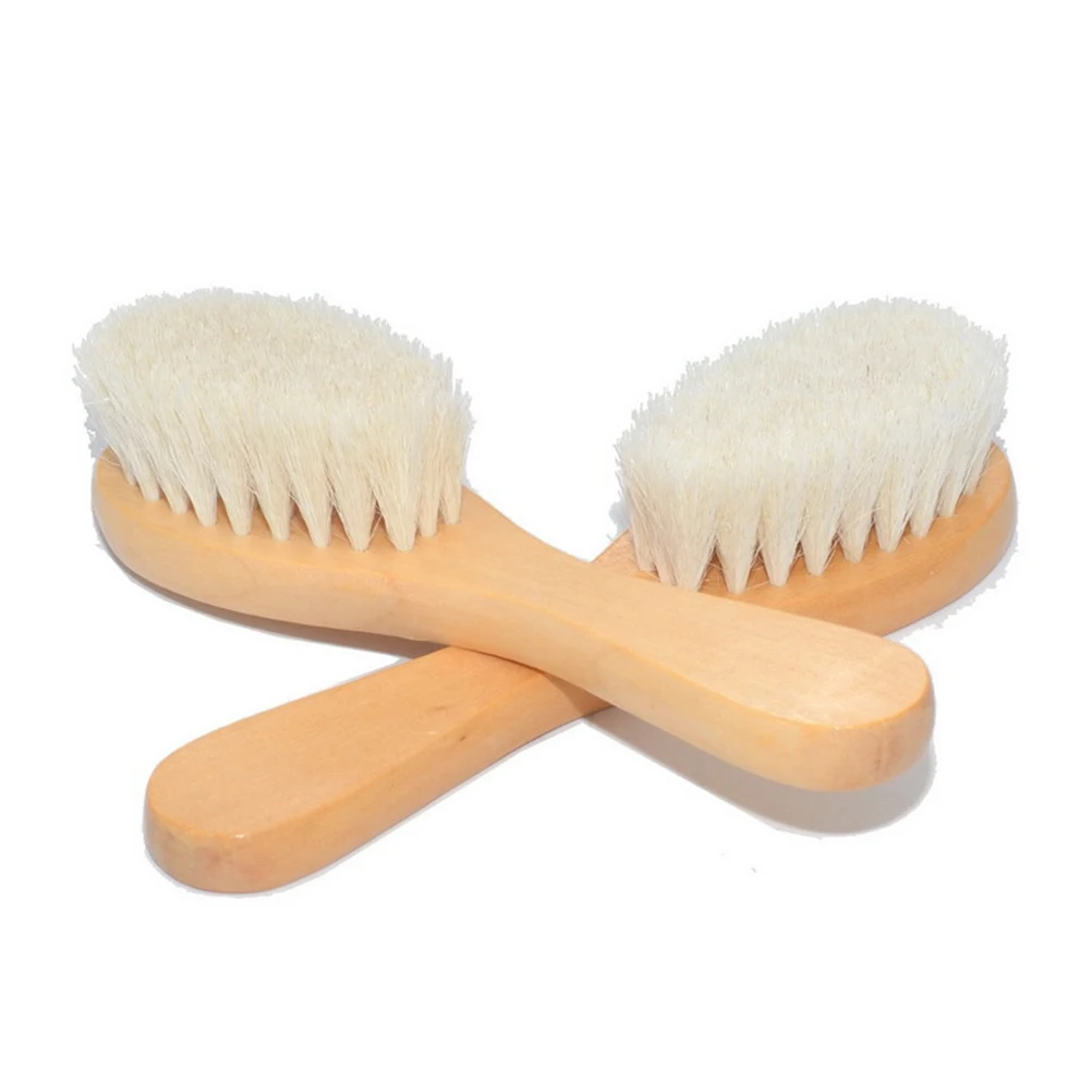 

1pc Baby Hair Brush Comb Made of Wool for Shower Use Infant Cradle Bamboo Hairbrush Toddler Bath