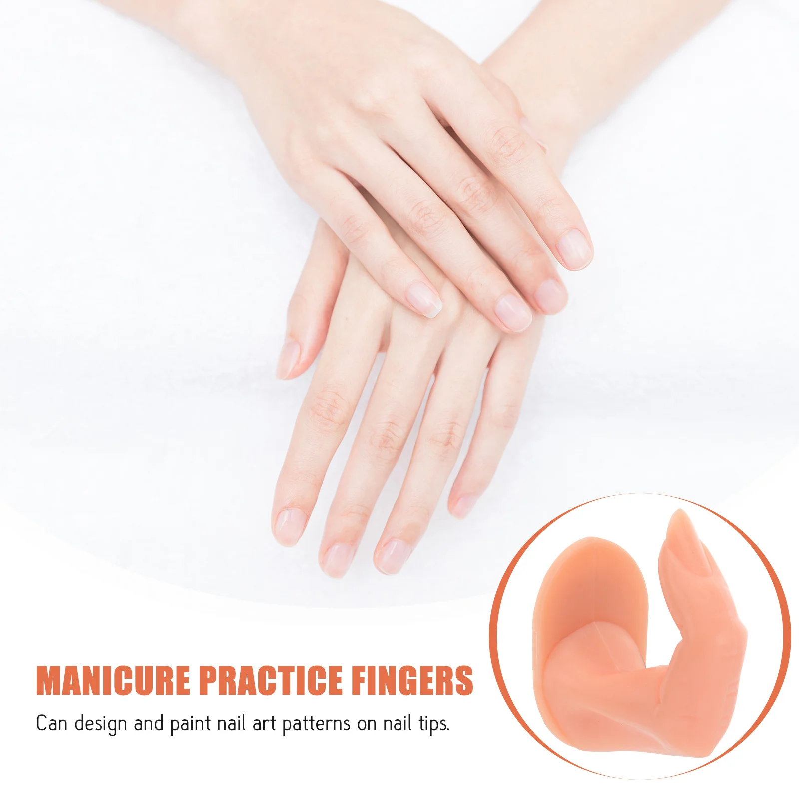 20Pcs Nail Tips Practice Fingers for Manicure Training Professional False Finger Tool Kit Beginner Friendly Portable Design Art