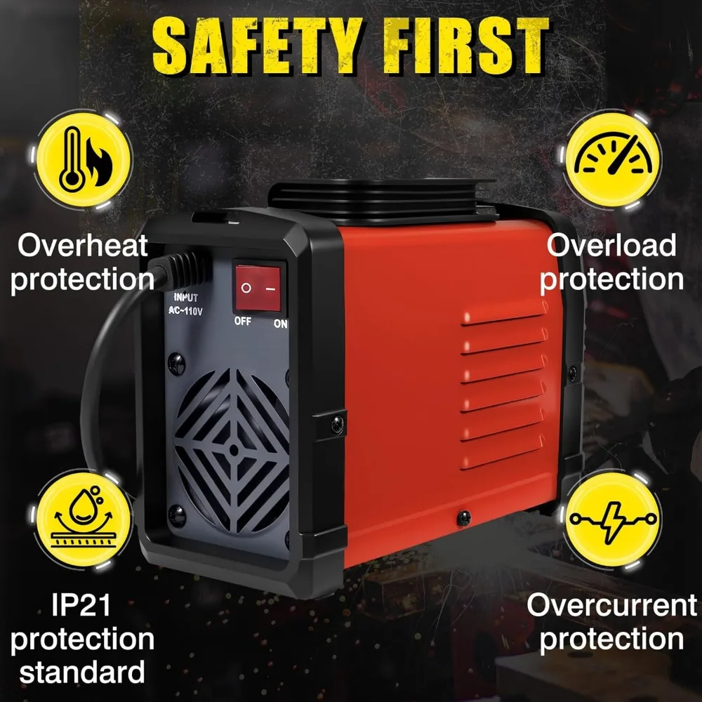 Saldatore portatile ad arco da 110 V, 200 A con controllo sinergico e avviamento a caldo, kit tutto in uno per il fai da te domestico