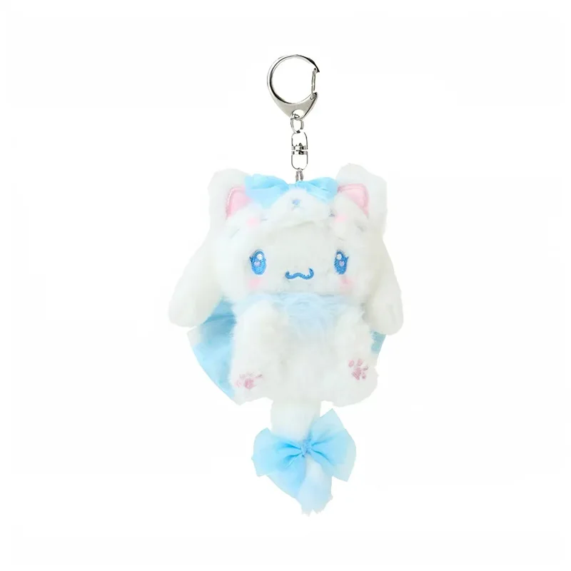 Sanrio cream cat series kitty my melody Sweet Piano plush keychain kuromi cinnamoroll fluffy tail doll pendant backpack charm view 5