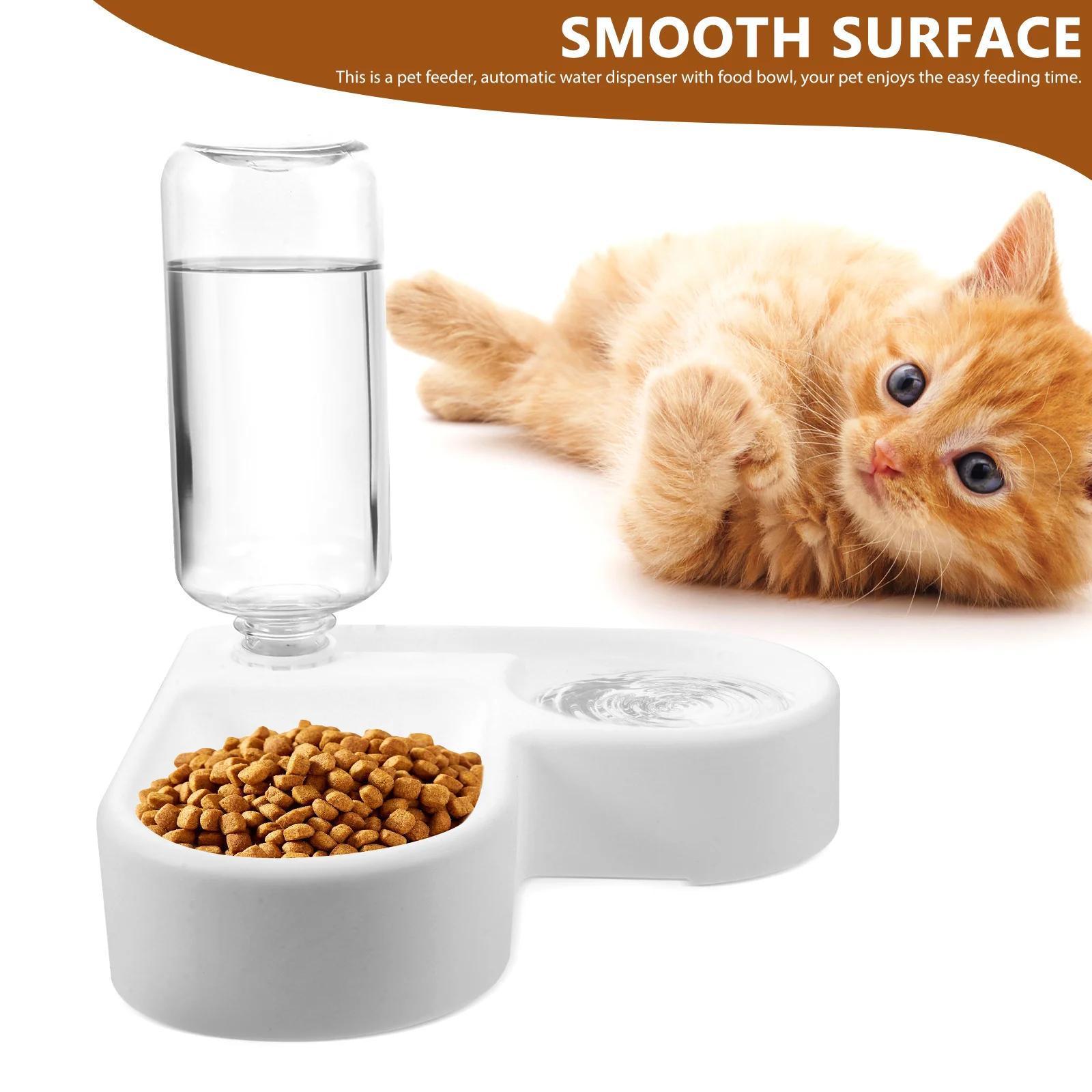 

Automatic Food Feeder Water Dispenser For Dog Safe Durable Bowl Reusable Anti-Rust Easy Cleaning Minimalist Design Indoor Pet