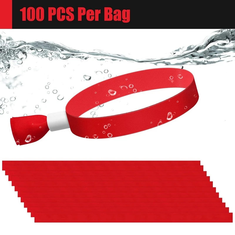 100 Pcs Cloth Event Wristbands, Colored Wrist Bands For Events, For Lightweight Concert Wrist Strap
